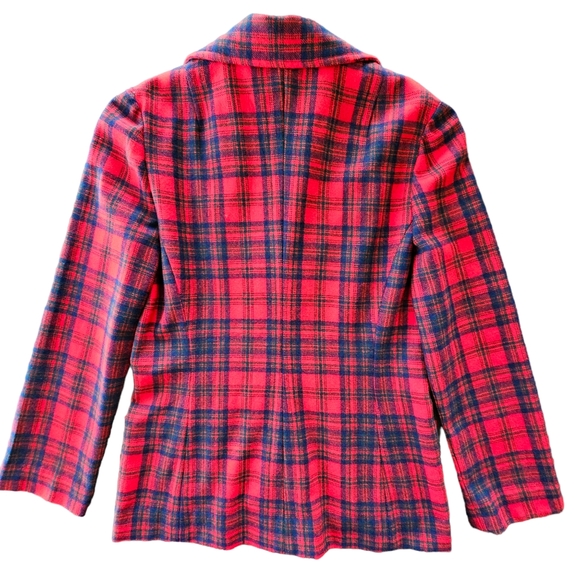 Vintage 1960's Era Pendleton Wool Red/Black/Green/Navy Tarten Plaid Skirt Set - Picture 10 of 17